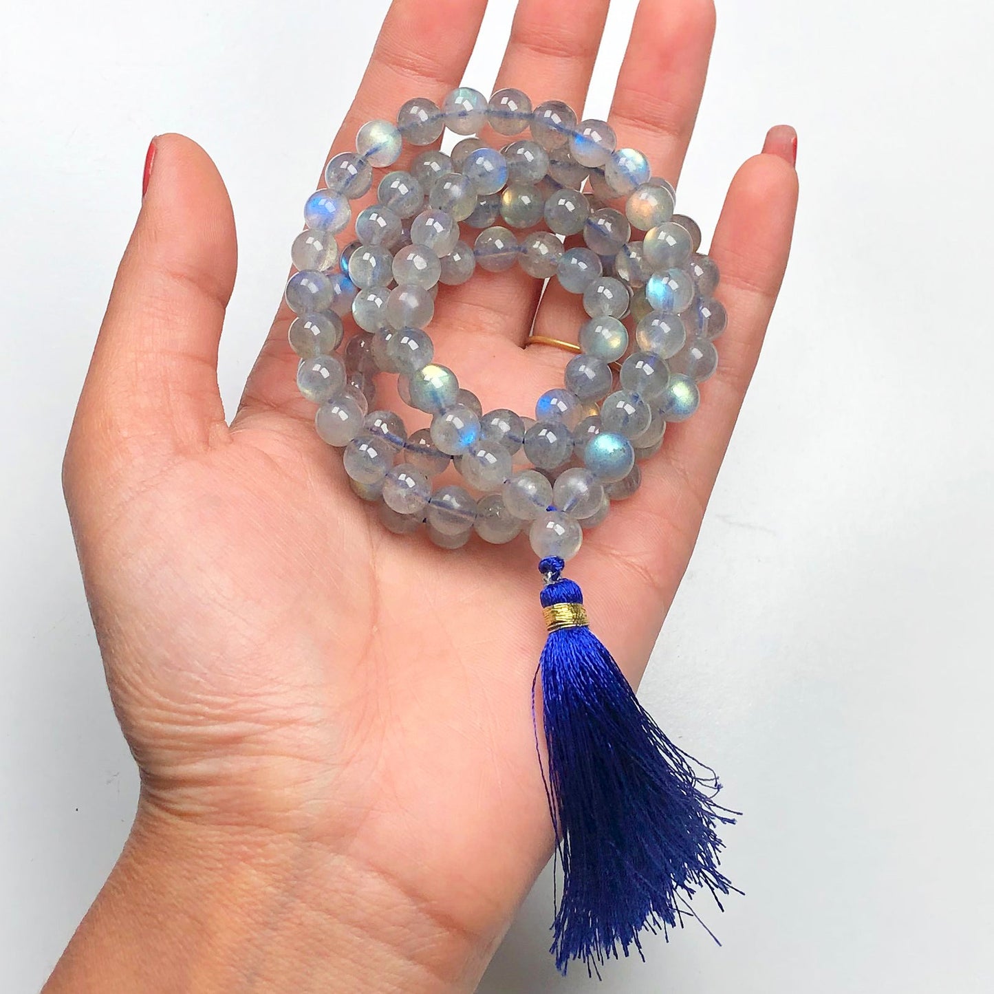 Blue Labradorite 108 Beads Mala/Necklace