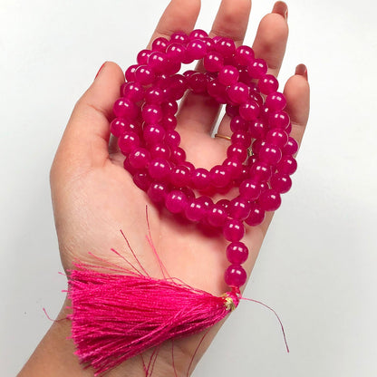 Pink Onyx  108 Beads Mala/Necklace
