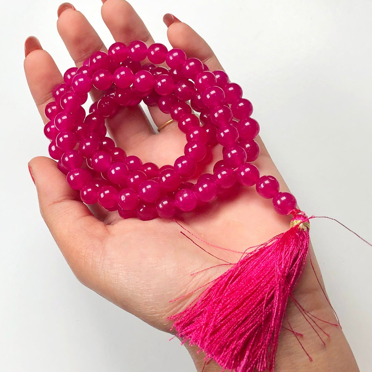 Pink Onyx  108 Beads Mala/Necklace