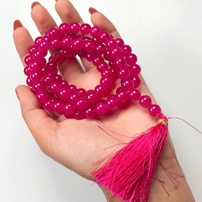 Pink Onyx  108 Beads Mala/Necklace