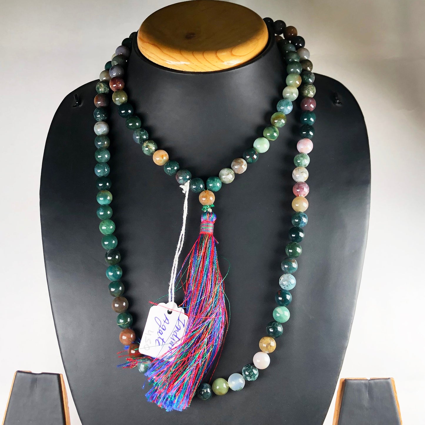 Green Indian Agate  108 Beads Mala/Necklace