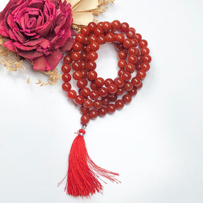 Red Onyx 108 Beads Mala/Necklace