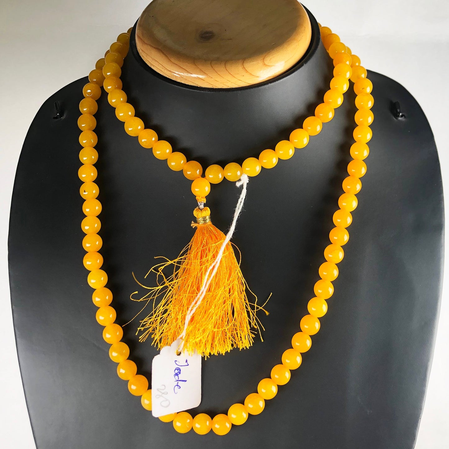 Yellow Jade 108 Beads Mala/Necklace
