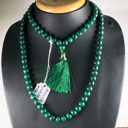 Green AAA Quality Malachite 108 Beads Mala/Necklace