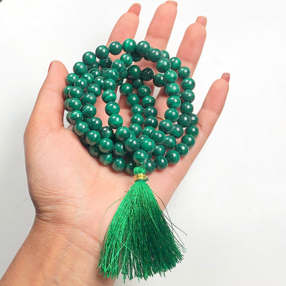 Green AAA Quality Malachite 108 Beads Mala/Necklace