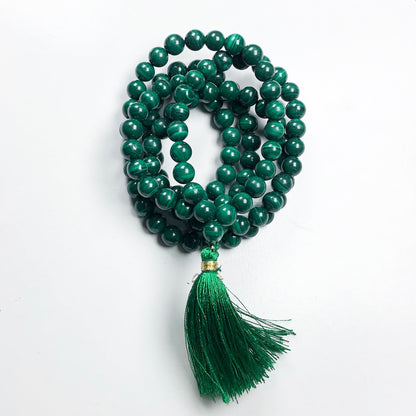 Green AAA Quality Malachite 108 Beads Mala/Necklace