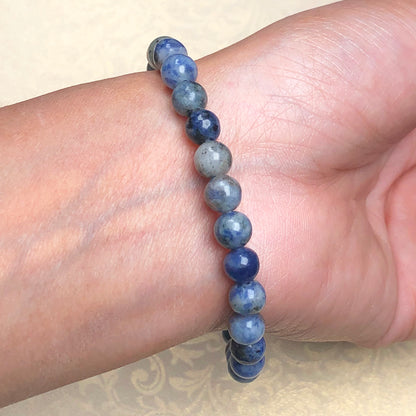 Sodalite Bracelet – 8mm Natural Beads | Stretchable | Clarity & Communication Boosting Crystal Bracelet