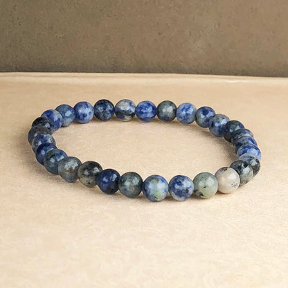 Sodalite Bracelet – 8mm Natural Beads | Stretchable | Clarity & Communication Boosting Crystal Bracelet