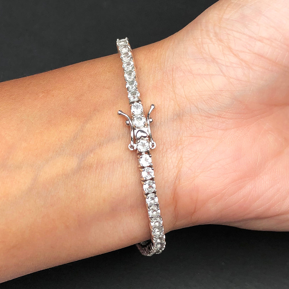 Top Quality White Topaz Sterling Silver Bracelet