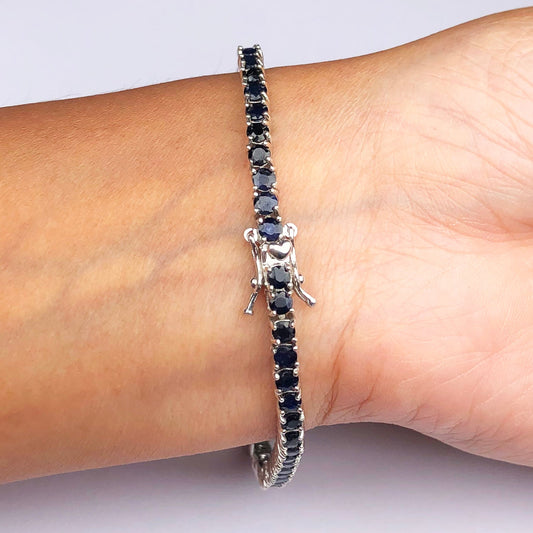 Gorgeous Blue Sapphire Sterling Silver Bracelet