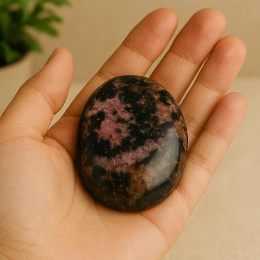 Rhodonite Palmstone – Compassion, Healing & Emotional Balance