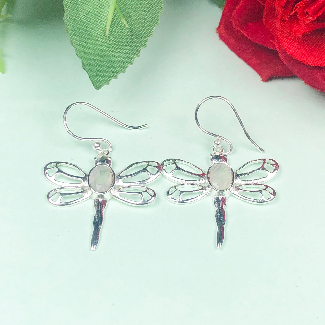 Zhupuk International Trending Design Gemstone Moonstone Earrings for Women and Girls Light Weight Dangle For Every Occasion Nickel-Free Quality ( RITI004 )