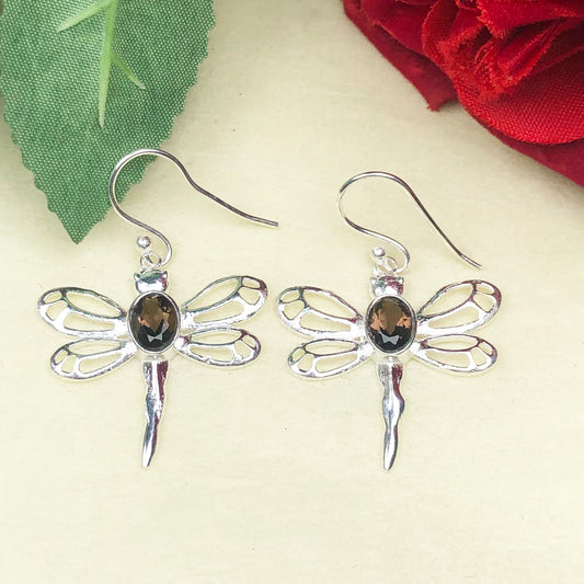 Zhupuk International Latest Design Gemstone Smoky Quartz Earrings for Women and Girls Light Weight Dangle For Every Occasion Nickel-Free Quality ( RITI006 )