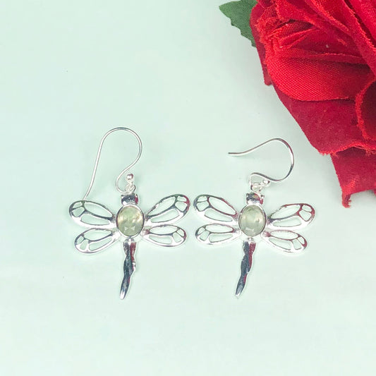 Zhupuk International Latest Stylish Gemstone Prehnite Earrings for Women and Girls Light Weight Dangle For Every Occasion Nickel-Free Quality ( RITI007 )
