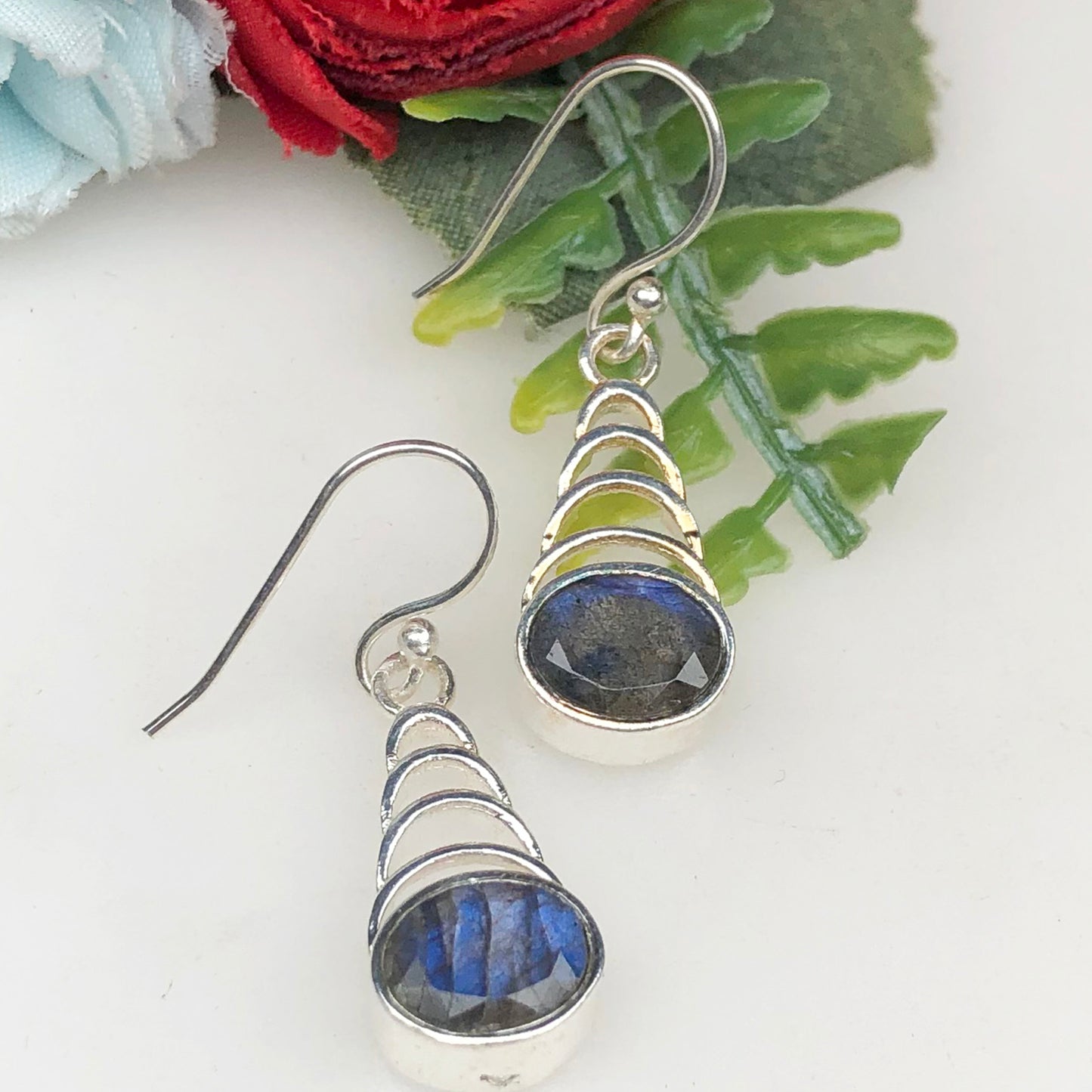 Zhupuk International Unique Design Gemstone Labradorite Earrings for Women and Girls Light Weight Dangle For Every Occasion Nickel-Free Quality ( RITI008 )