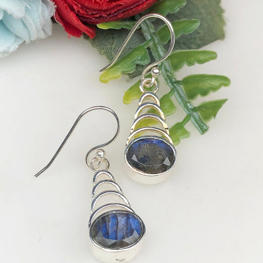 Zhupuk International Unique Design Gemstone Labradorite Earrings for Women and Girls Light Weight Dangle For Every Occasion Nickel-Free Quality ( RITI008 )