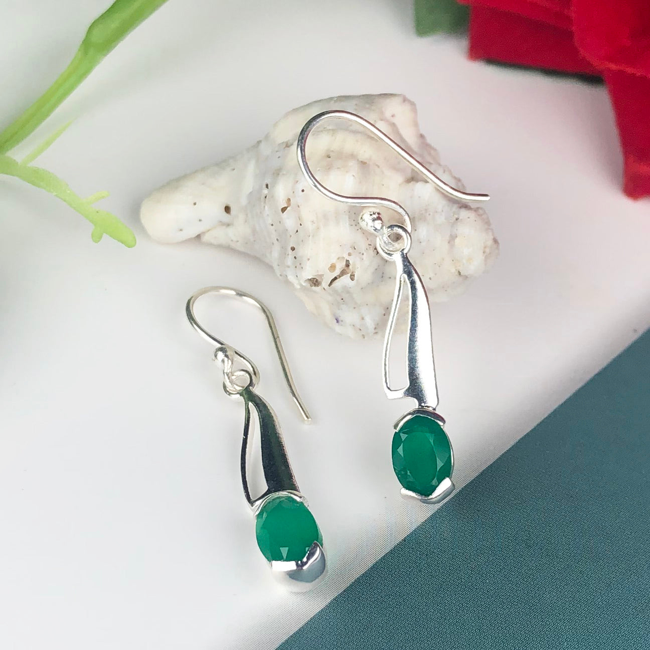 Zhupuk International Latest Design Gemstone Onyx Earrings for Women and Girls Light Weight Dangle For Every Occasion Nickel-Free Quality ( RITI021 )