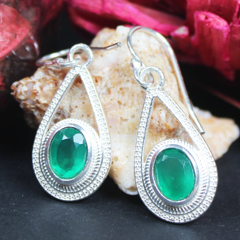 Zhupuk International Unique Design Gemstone Onyx Earrings for Women and Girls Light Weight Dangle For Every Occasion Nickel-Free Quality ( RITI030 )