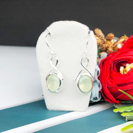Zhupuk International Unique Design Gemstone Prehnite Earrings for Women and Girls Light Weight Dangle For Every Occasion Nickel-Free Quality ( RITI035 )