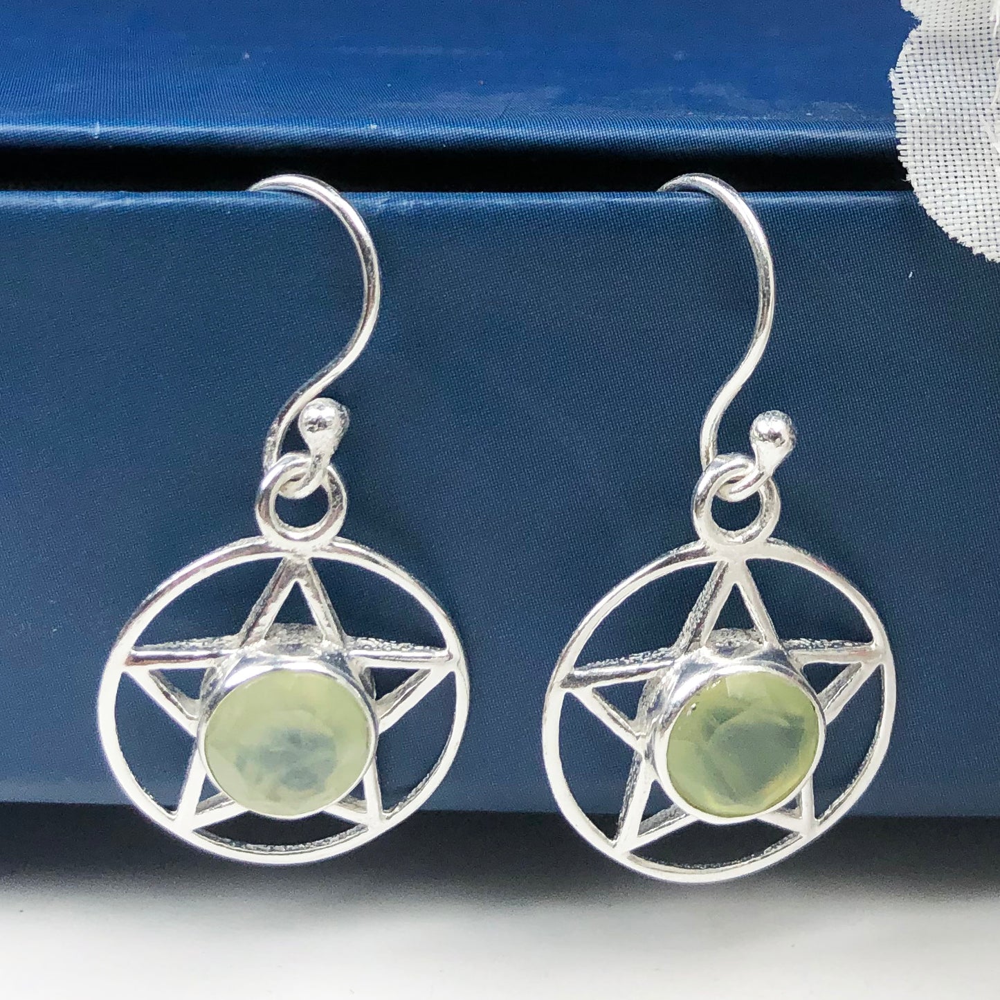 Zhupuk International Trending Design Gemstone Prehnite Earrings for Women and Girls Light Weight Dangle For Every Occasion Nickel-Free Quality ( RITI036 )