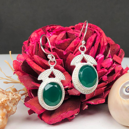 Zhupuk International Trending Stylish Gemstone Aventurine Earrings for Women and Girls Light Weight Dangle For Every Occasion Nickel-Free Quality ( RITI037 )