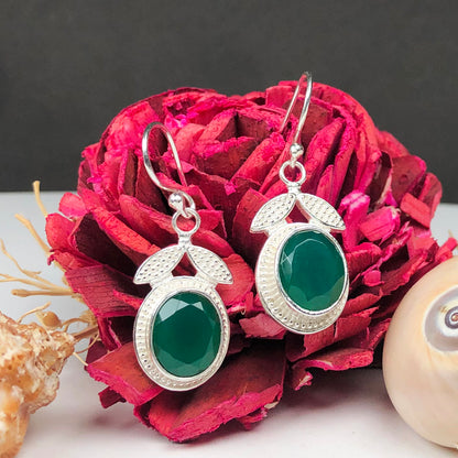 Zhupuk International Trending Stylish Gemstone Aventurine Earrings for Women and Girls Light Weight Dangle For Every Occasion Nickel-Free Quality ( RITI037 )