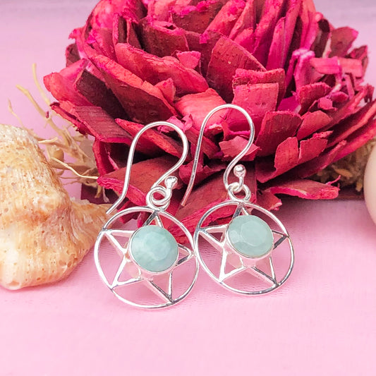 Zhupuk International Trending Design Gemstone Amazonite Earrings for Women and Girls Light Weight Dangle For Every Occasion Nickel-Free Quality ( RITI041 )