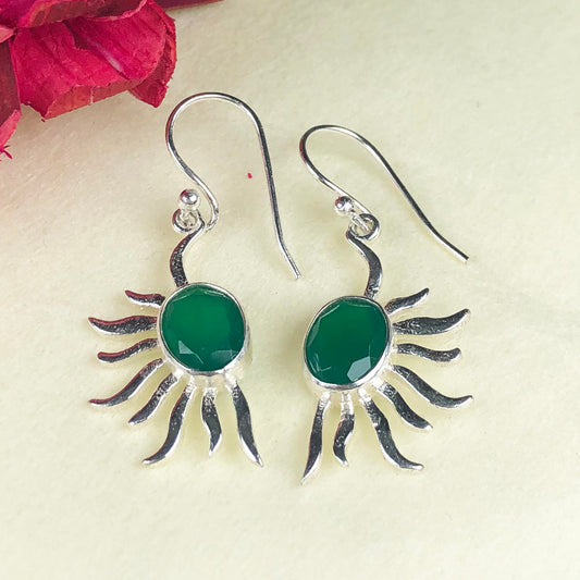 Zhupuk International Latest Design Gemstone Onyx Earrings for Women and Girls Light Weight Dangle For Every Occasion Nickel-Free Quality ( RITI043 )