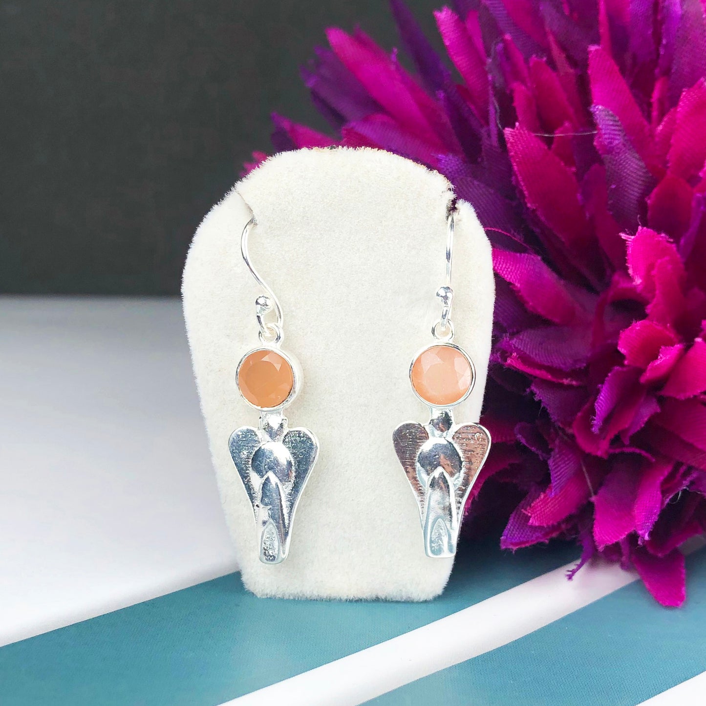 Zhupuk International Trending Design Gemstone Chalcedony Earrings for Women and Girls Light Weight Dangle For Every Occasion Nickel-Free Quality ( RITI053 )