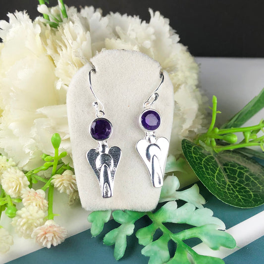 Zhupuk International Latest Design Gemstone Amethyst Earrings for Women and Girls Light Weight Dangle For Every Occasion Nickel-Free Quality ( RITI055 )