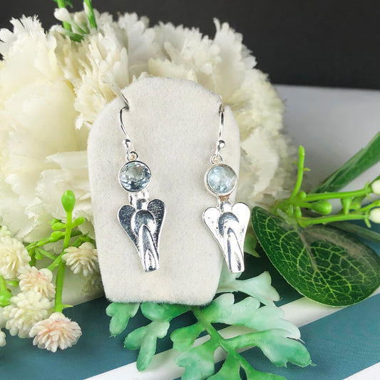 Zhupuk International Latest Stylish Gemstone Aquamarine Earrings for Women and Girls Light Weight Dangle For Every Occasion Nickel-Free Quality ( RITI056 )