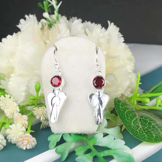 Zhupuk International Unique Design Gemstone Garnet Earrings for Women and Girls Light Weight Dangle For Every Occasion Nickel-Free Quality ( RITI057 )