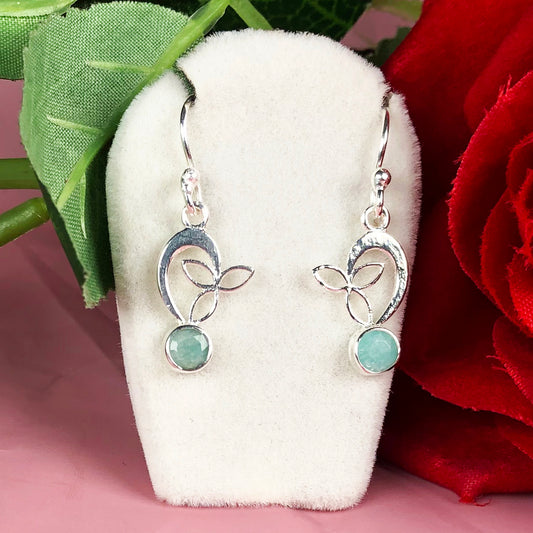Zhupuk International Latest Stylish Gemstone Amazonite Earrings for Women and Girls Light Weight Dangle For Every Occasion Nickel-Free Quality ( RITI061 )