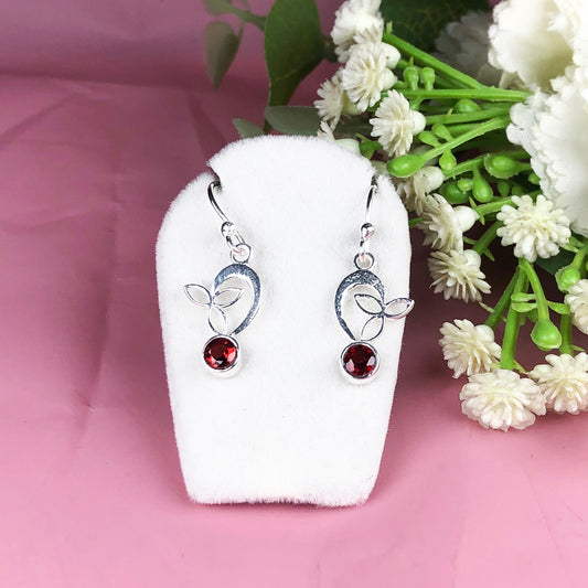 Zhupuk International Trending Stylish Gemstone Garnet Earrings for Women and Girls Light Weight Dangle For Every Occasion Nickel-Free Quality ( RITI066 )