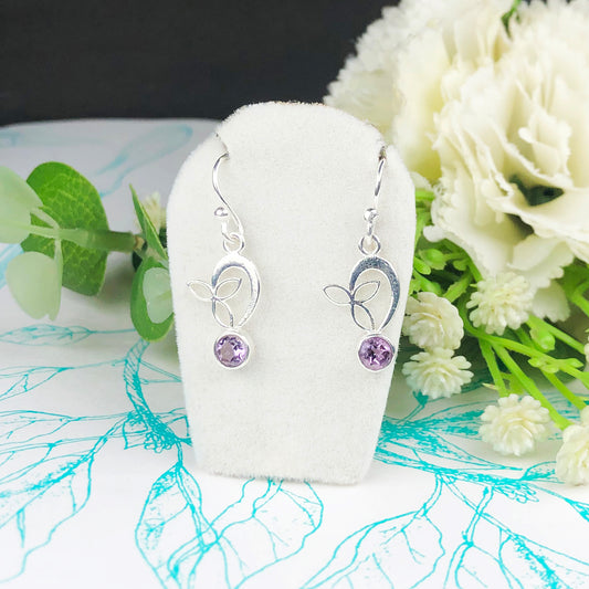 Zhupuk International Trending Stylish Gemstone Amethyst Earrings for Women and Girls Light Weight Dangle For Every Occasion Nickel-Free Quality ( RITI071 )