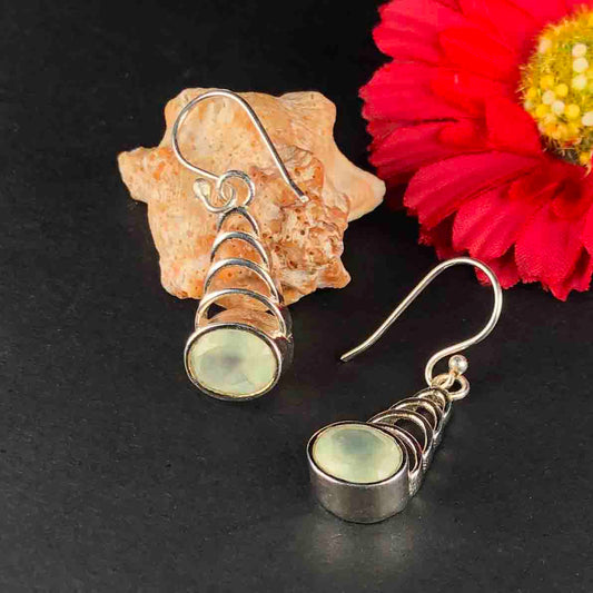 Zhupuk International Trending Design Gemstone Opal Earrings for Women and Girls Light Weight Dangle For Every Occasion Nickel-Free Quality ( RITI082 )