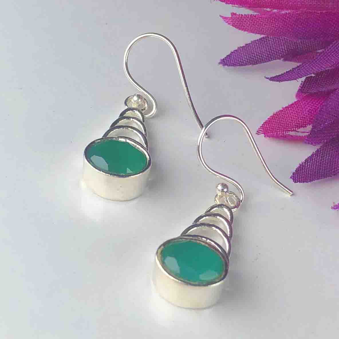 Zhupuk International Latest Design Gemstone Onyx Earrings for Women and Girls Light Weight Dangle For Every Occasion Nickel-Free Quality ( RITI084 )