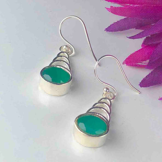 Zhupuk International Latest Design Gemstone Onyx Earrings for Women and Girls Light Weight Dangle For Every Occasion Nickel-Free Quality ( RITI084 )