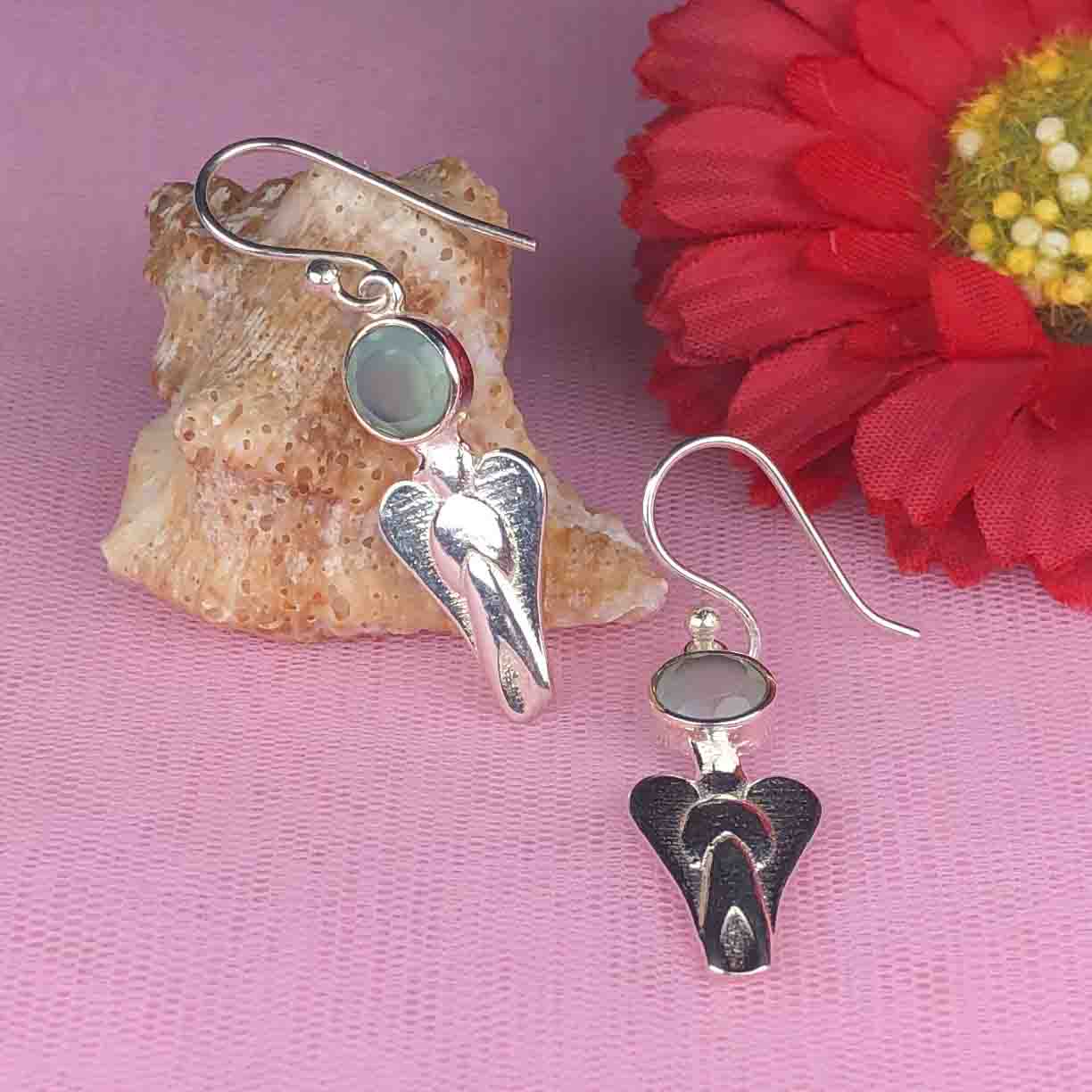 Zhupuk International Unique Design Gemstone Opal Earrings for Women and Girls Light Weight Dangle For Every Occasion Nickel-Free Quality ( RITI086 )