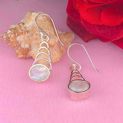 Zhupuk International Trending Design Gemstone Moonstone Earrings for Women and Girls Light Weight Dangle For Every Occasion Nickel-Free Quality ( RITI087 )