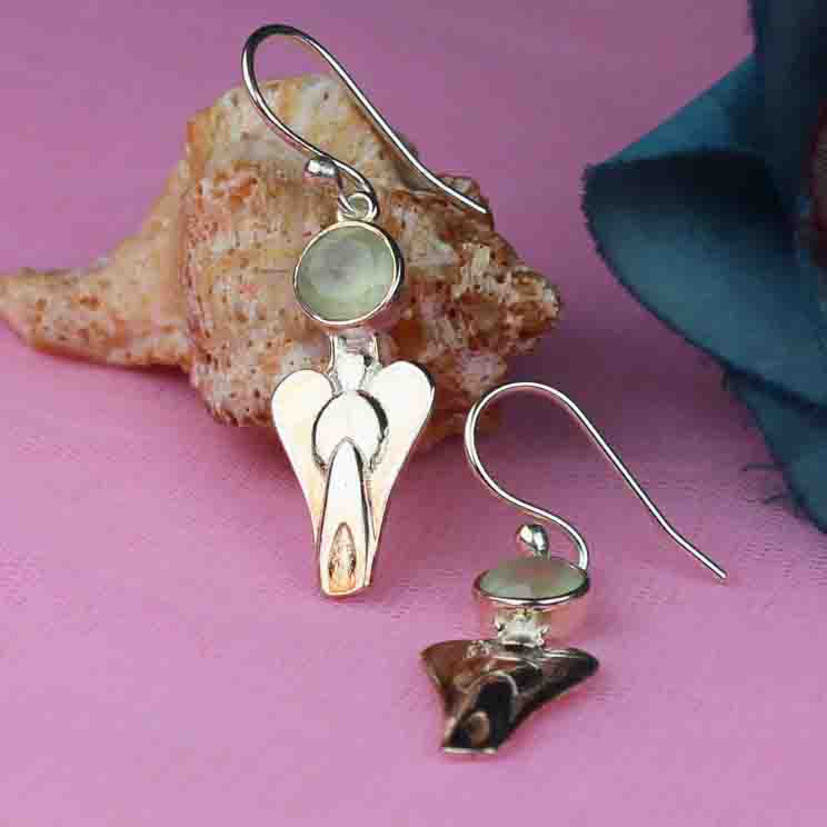 Zhupuk International Unique Design Gemstone Prehnite Earrings for Women and Girls Light Weight Dangle For Every Occasion Nickel-Free Quality ( RITI091 )