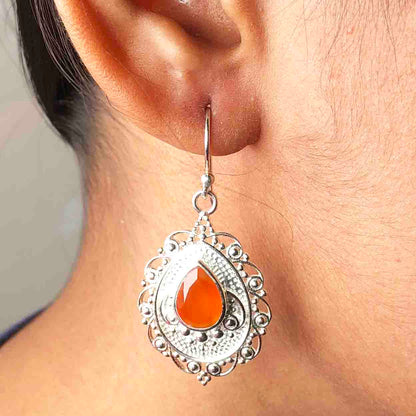 Zhupuk International Latest Stylish Gemstone Jasper Earrings for Women and Girls Light Weight Dangle For Every Occasion Nickel-Free Quality ( RITI095 )