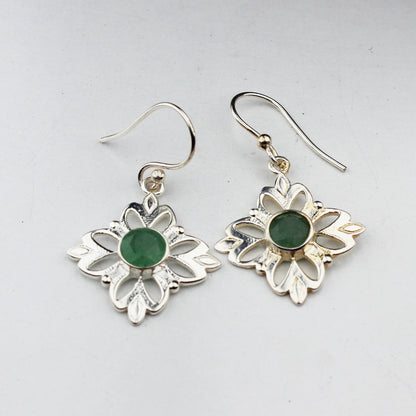 Zhupuk International Latest Design Gemstone Aventurine Earrings for Women and Girls Light Weight Dangle For Every Occasion Nickel-Free Quality ( RITI096 )