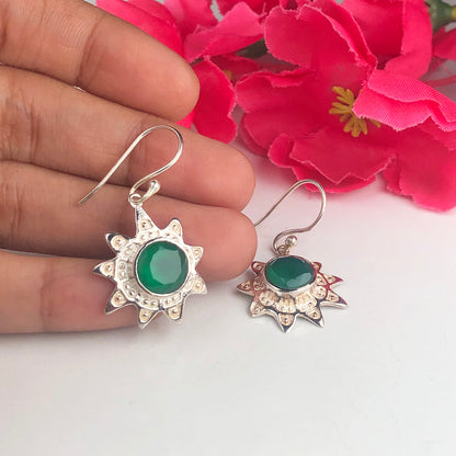 Zhupuk International Latest Stylish Gemstone Onyx Earrings for Women and Girls Light Weight Dangle For Every Occasion Nickel-Free Quality ( RITI102 )