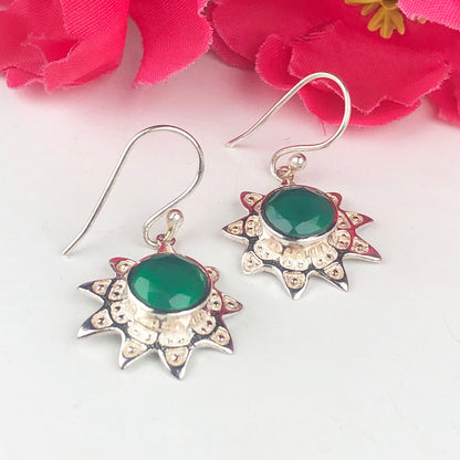Zhupuk International Latest Stylish Gemstone Onyx Earrings for Women and Girls Light Weight Dangle For Every Occasion Nickel-Free Quality ( RITI102 )