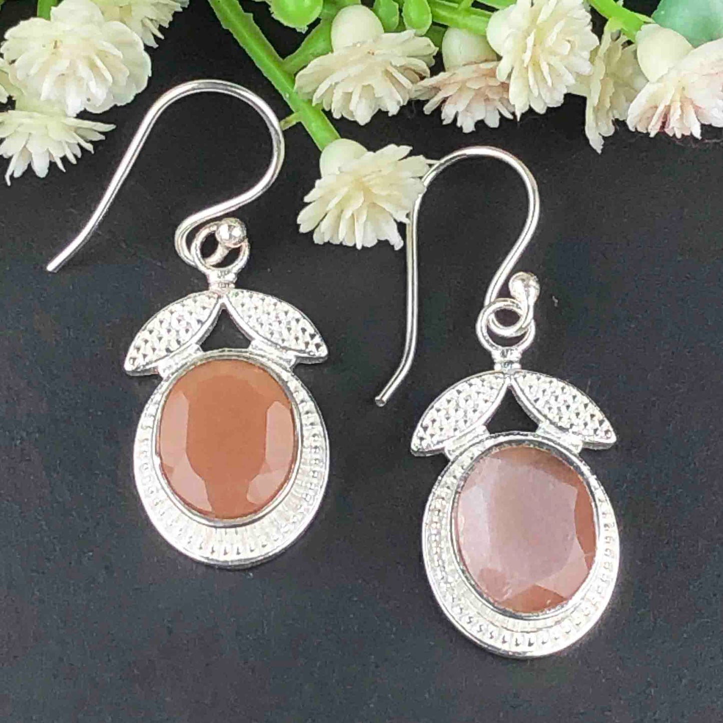Zhupuk International Latest Design Gemstone Chalcedony Earrings for Women and Girls Light Weight Dangle For Every Occasion Nickel-Free Quality ( RITI106 )