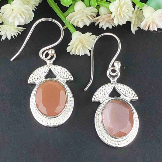 Zhupuk International Latest Design Gemstone Chalcedony Earrings for Women and Girls Light Weight Dangle For Every Occasion Nickel-Free Quality ( RITI106 )