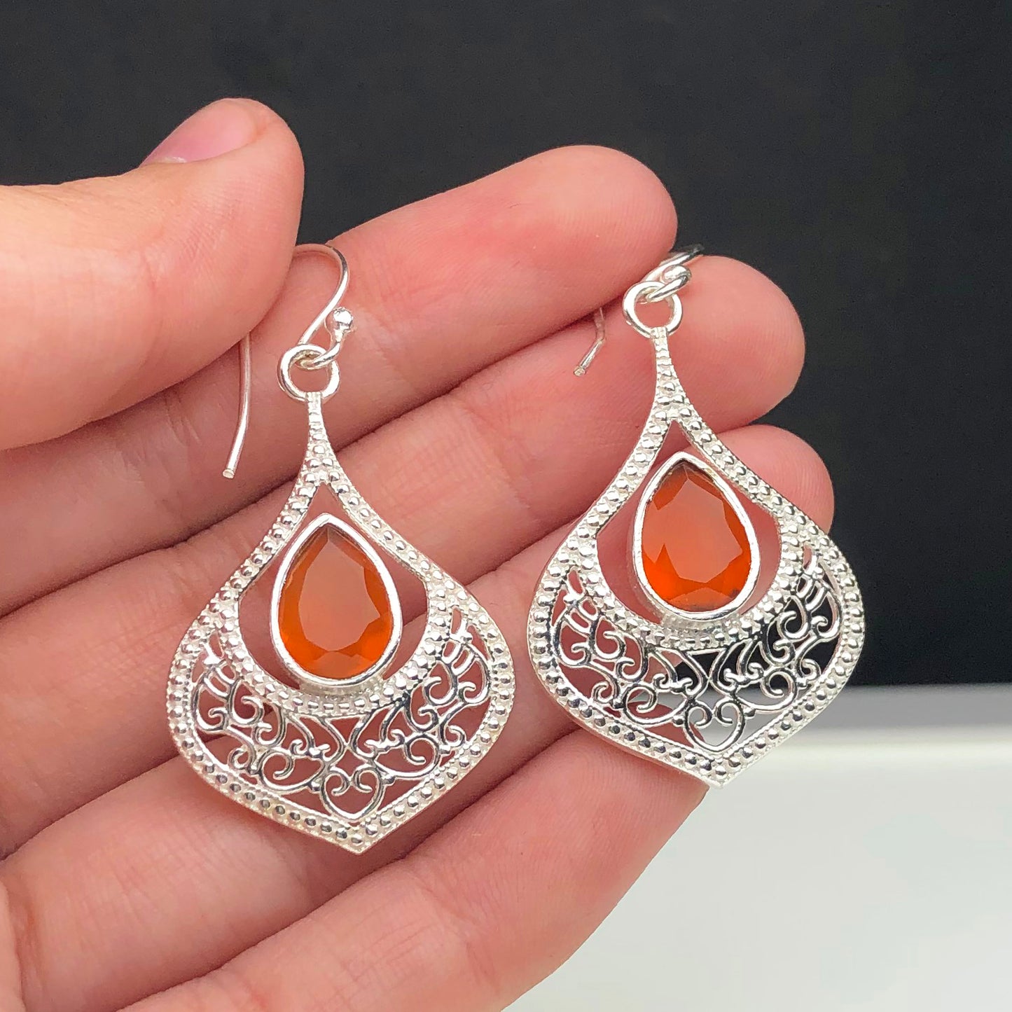 Zhupuk International Trending Design Gemstone Jasper Earrings for Women and Girls Light Weight Dangle For Every Occasion Nickel-Free Quality ( RITI109 )