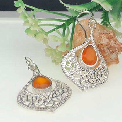 Zhupuk International Trending Design Gemstone Jasper Earrings for Women and Girls Light Weight Dangle For Every Occasion Nickel-Free Quality ( RITI109 )
