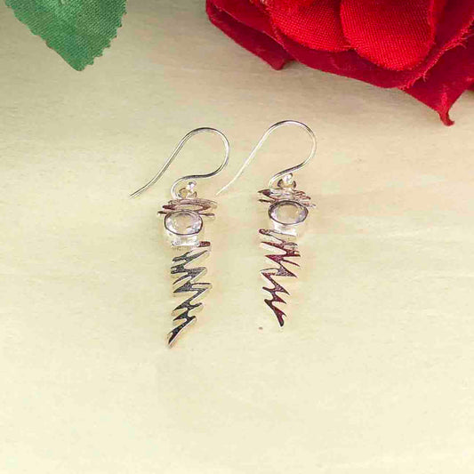 Zhupuk International Latest Stylish Gemstone Clear Quartz Earrings for Women and Girls Light Weight Dangle For Every Occasion Nickel-Free Quality ( RITI112 )